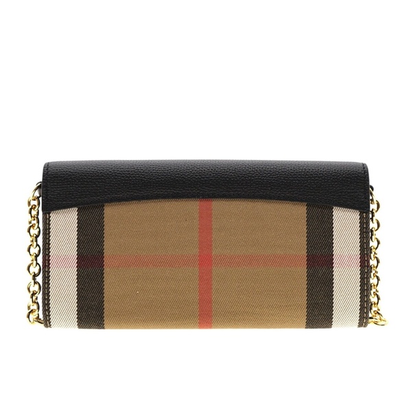 Burberry Henley Chain Crossbody House Check Black New - Picture 3 of 9
